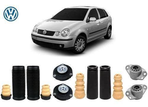 Imagem de 4 Kit Coxim Batente Dianteiro Traseiro Polo Hatch 2002 2003 2004 2005