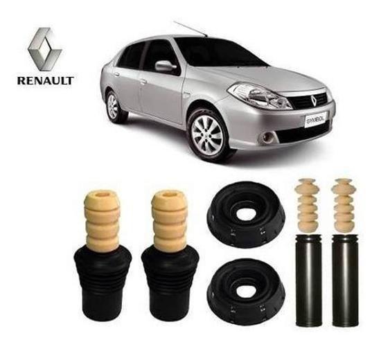 Imagem de 4 Kit Coxim Batente Dianteiro Traseiro Renault Symbol 2011 2012 2013