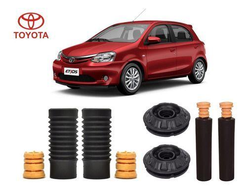 Imagem de 4 Kit Coxim Batente Dianteiro Traseiro Toyota Etios Hatch 2015 2016 2017