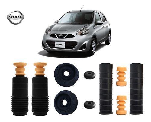 Imagem de 4 Kit Coxim Rolamento Batente Coifa Diant Trase Nissan March 2015 2016 2017