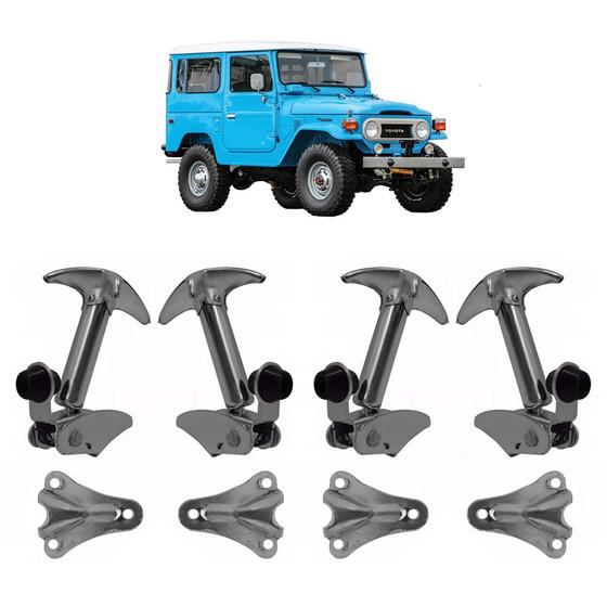 Imagem de 4 Kit Fechadura Presilha Capô Toyota Bandeirante Jeep Willys