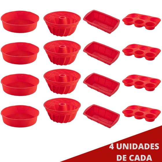 Imagem de 4 Kit Formas Silicone Redonda Espiral Pães Cupcake Sortida