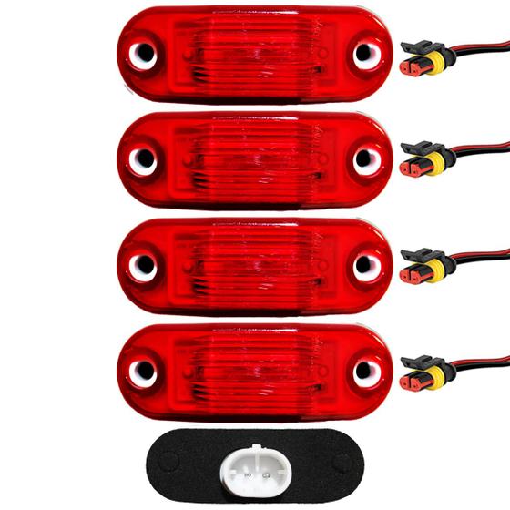 Imagem de 4 Lanterna Vigia Teto Ônibus Caminhão 2 LED BIVOLT VM +Conector