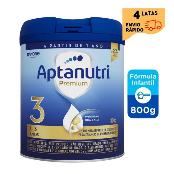 Imagem de 4 Latas Fórmula infantil em pó Aptanutri Premium 3 -Danone 800 g