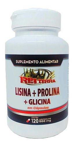 Imagem de 4 Lisina + Prolina + Glicina 120 Cápsulas 500mg
