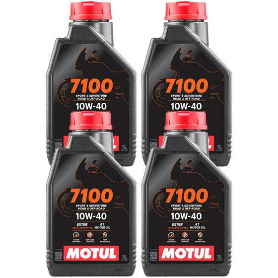 Imagem de 4 Litros Óleo De Motor Motul 7100 4t 10w40 100% Sintético Z1000 Z900 Z800 Versys Xj6 R1 Tiger 800 900 1200 Bonneville