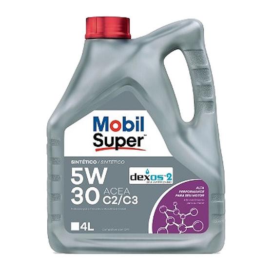 4 Litros Óleo Mobil Super 5w30 API SN Sintético Para Motor ...