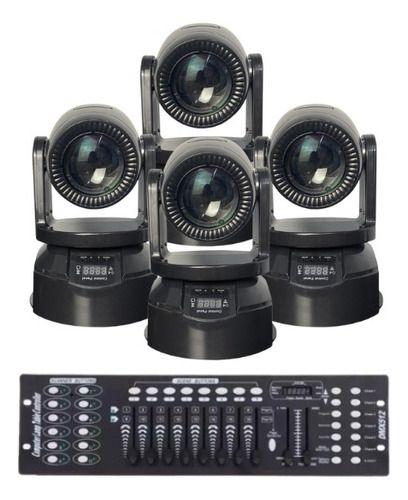 Imagem de 4 Moving Head Beam Rgbw 100w 7gobo + Mesa Dmx