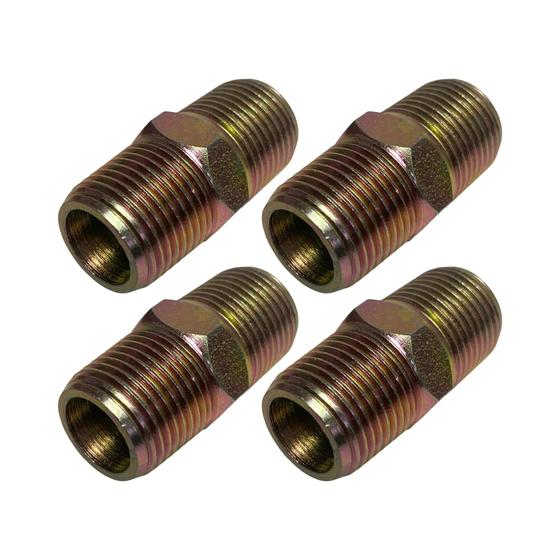 Imagem de 4 Niple Galvanizado Duplo Adaptador Conexão Aço 3/8x3/8 Npt