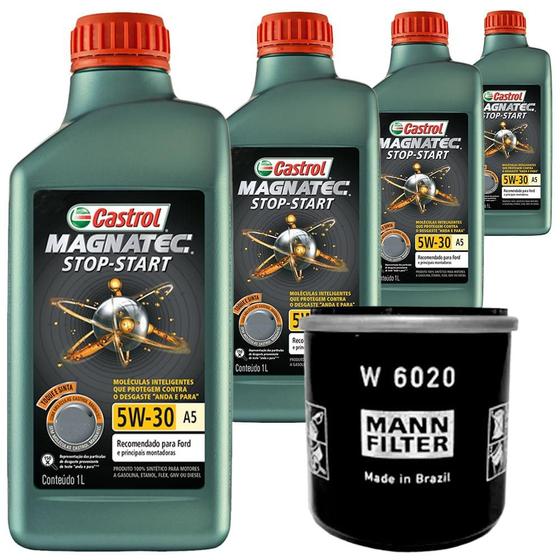 Imagem de 4 Óleo Sintético 5W30 Castrol e Filtro Óleo Mann Etios 1.3 1.5 16V Flex 2012 a 2018