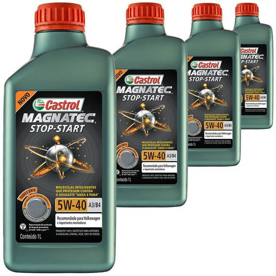 4 Óleo Sintético 5w40 Magnatec A3 B4 Stop-Start Castrol Renault Volkswagen Menor preço em 4 Óleo Sintético 5w40 Magnatec A3 B4 Stop-Start Castrol Renault Volkswagen