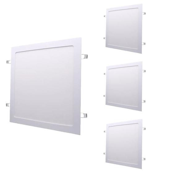 Imagem de 4 Painel Led Plafon 24w Quadrado Embutir 6500k 30x30cm Biv