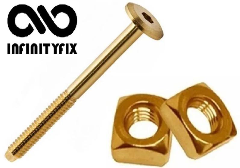 Imagem de 4 Parafusos De 1/4x50 Com Porca Para Montagem de Cama - Móveis Cabeça Tampinha Chave Allen49616302