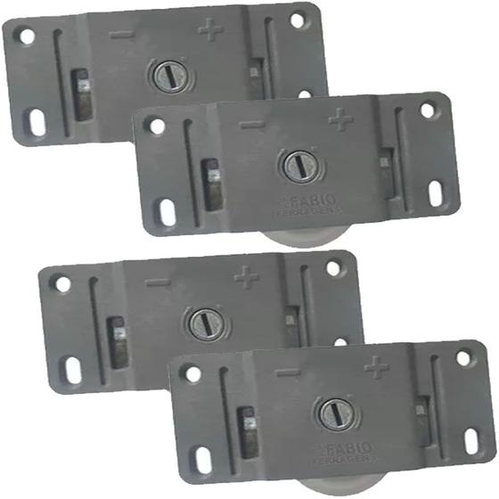 Imagem de 4 Peças - Roldana Inferior DT03 de 39mm Para Porta De Correr Guarda Roupa 60 Kilos