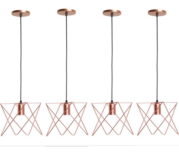 4 Pendente Aramado Estrela Lustre de Teto Luminária industrial Estilo