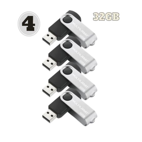 Imagem de 4 Pendrive Multilaser Twist PD589 32GB 2.0 preto