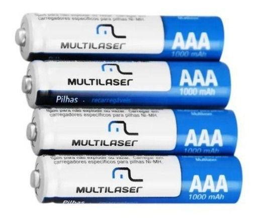 Imagem de 4 Pilhas Aaa Recarregáveis Multilaser