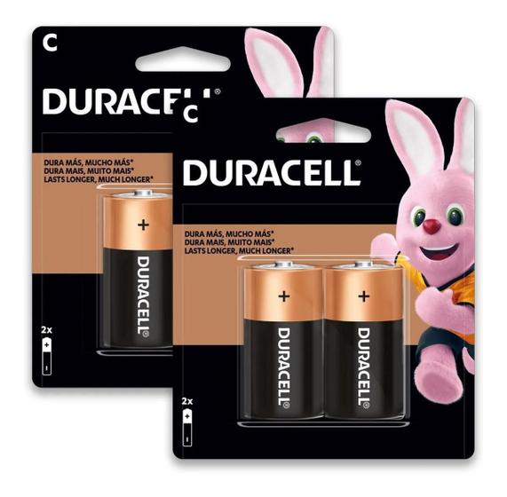 Imagem de 4 Pilhas C Media Duracell Alcalina Lr14 1.5V Rádio Brinquedo