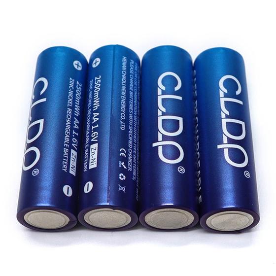 Imagem de 4 Pilhas Recarregaveis Aa 1,6v 2500 Mwh Nizn CLDP