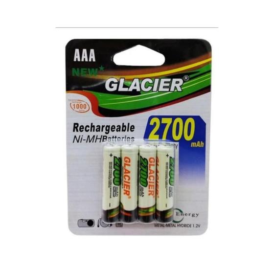 Imagem de 4 Pilhas Recarregáveis AAA 2700Mah Glacier PM-07