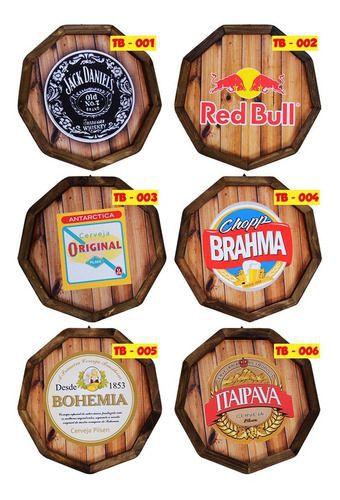 Imagem de 4 Placas Decorativas Mdf Retrô Vintage Cervejas Bebidas Bar