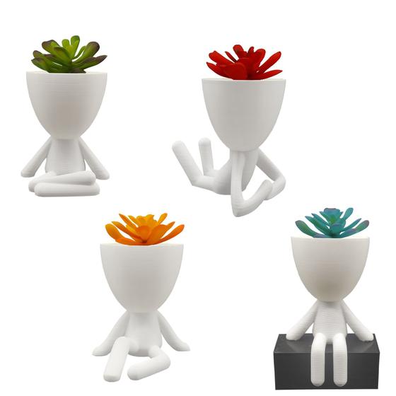 4 Plantas Artificiais + 4 Vasos Bob Plant - Decoração Sala - Marxgreg3d -  Vasos para plantas - Magazine Luiza