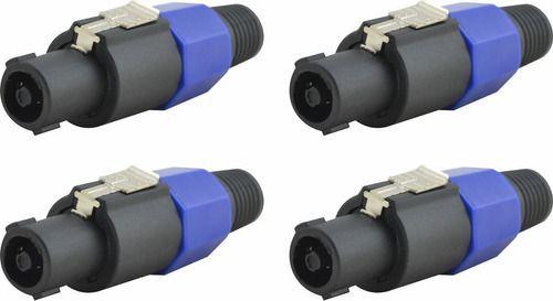 Imagem de 4 Plug Conector Macho Speakon 4 Vias Estilo Neutrik Nfe