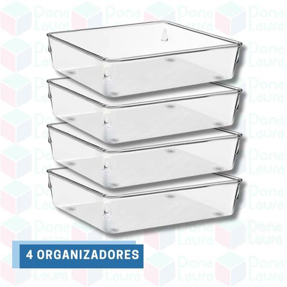 Imagem de 4 Porta Objeto Transparente Acrílico Modular Quadrado Grande