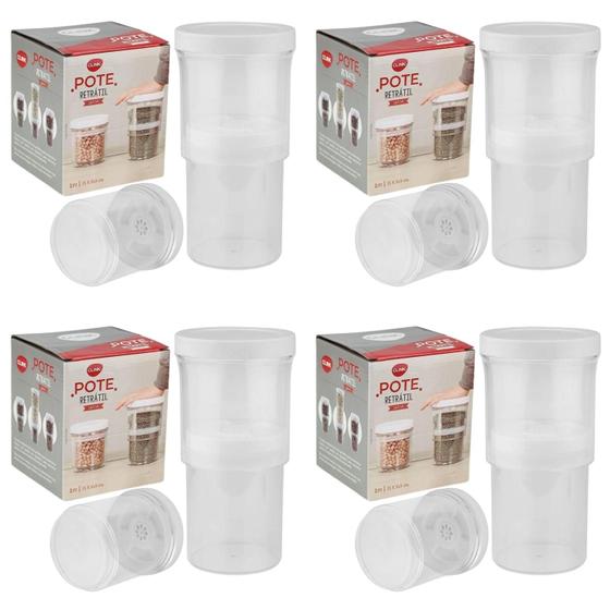 Imagem de 4 Pote Retrátil com Vedação Vácuo 550ml + Aumenta p/ 1050ml