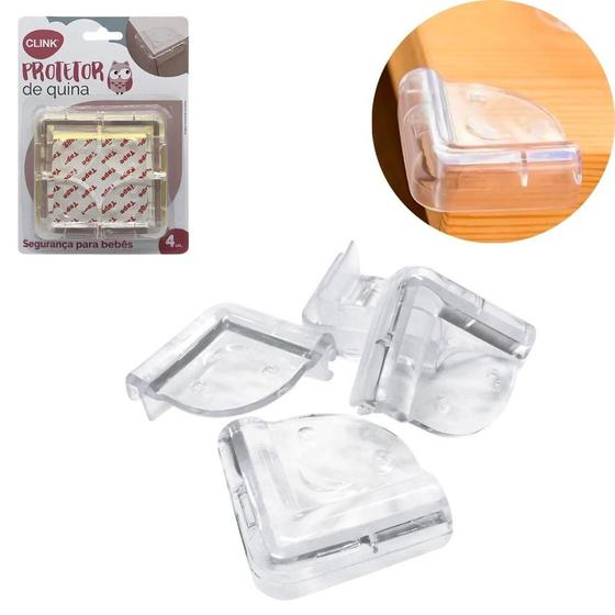 4 Protetor Cantoneira de Silicone Bordas Pontas de Mesa Segurança P ...