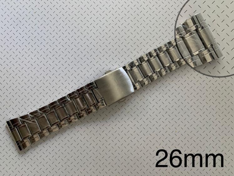 Imagem de 4 Pulseiras de Aço Prateada Terminal Reto 26mm