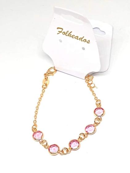 Imagem de 4 Pulseiras femininas folheadas a ouro 18k