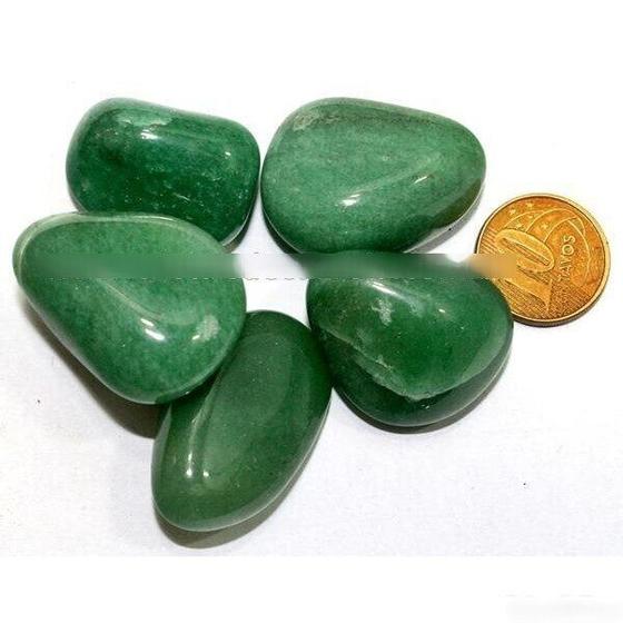 Imagem de 4 Quartzo Verde Grande pedra Rolado com 3 cm aproximadamente