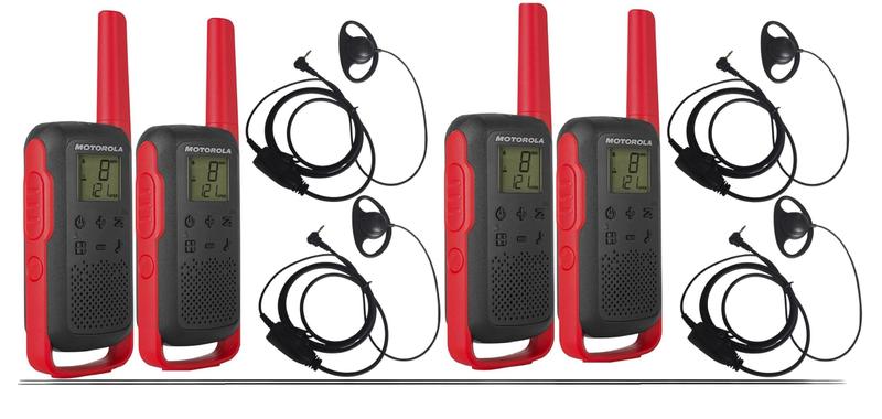 Imagem de 4 Rádios  Comunicador Motorola T210BR Walk talk Com Fones de Ouvido Resistentes