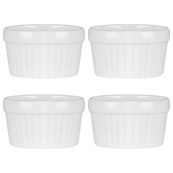 Imagem de 4 Ramekin de Porcelana Classic Branco 6cm x 4cm Lyor