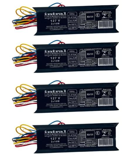 Imagem de 4 Reator Fluorescente Intral Magnético Afp Prd 2x16w 127v Para Lâmpadas