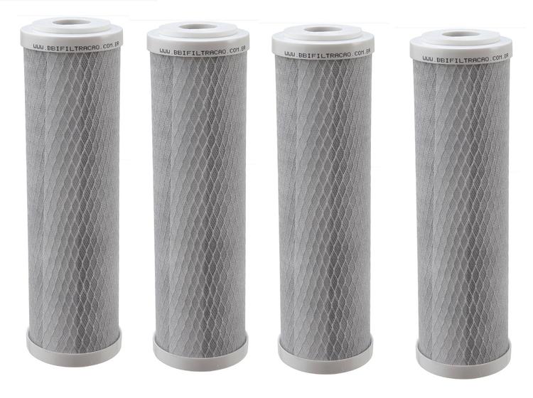 Imagem de 4 Refil Filtro Carvão Ativado Carbon Block 9.3/4 Encaixe