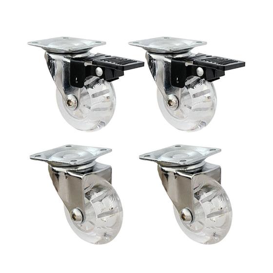 4 Rodízio Giratório Em Gel Silicone 50mm 2 Sem Trava e 2 Com Trava Menor preço em 4 Rodízio Giratório Em Gel Silicone 50mm 2 Sem Trava e 2 Com Trava