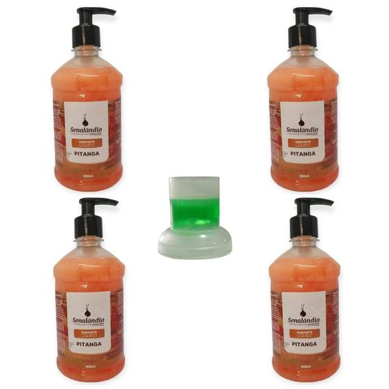 Imagem de 4 Sabonete Líquido 500ml Grande Orquídeas Flor de Algodão Erva Doce Pitanga Jabuticaba - Envio Já