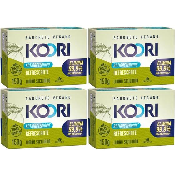 Imagem de 4 Sabonete Vegetal Koori Antibac Refrescante 150g Davene