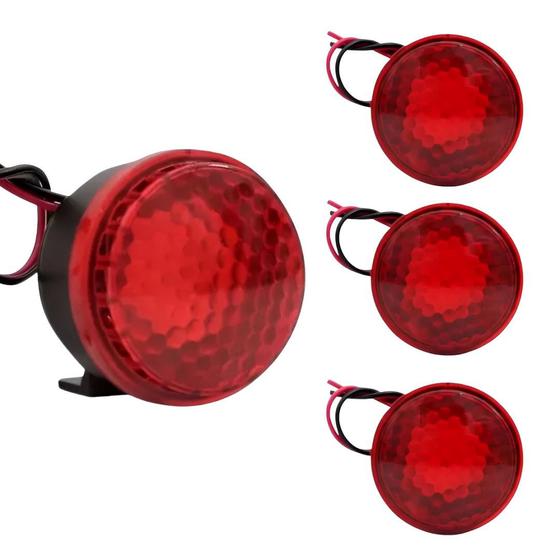 Imagem de 4 Sirene Piezo 6 Tons Com Led Vermelho 12v Marcha Ré Universal