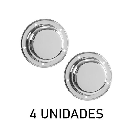 Imagem de 4 Sobre Tampa Cubo de Roda Metal para Randon Cromada 5 Furos