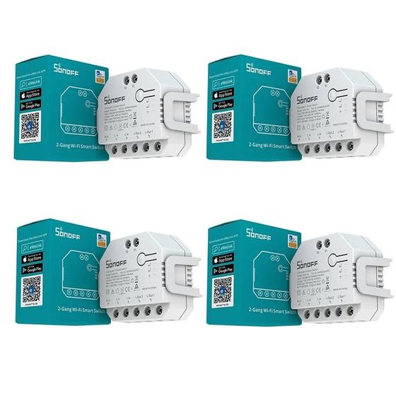 Imagem de 4 Sonoff Dual R3 Automação 2ch Wifi Motor Cortina Persiana