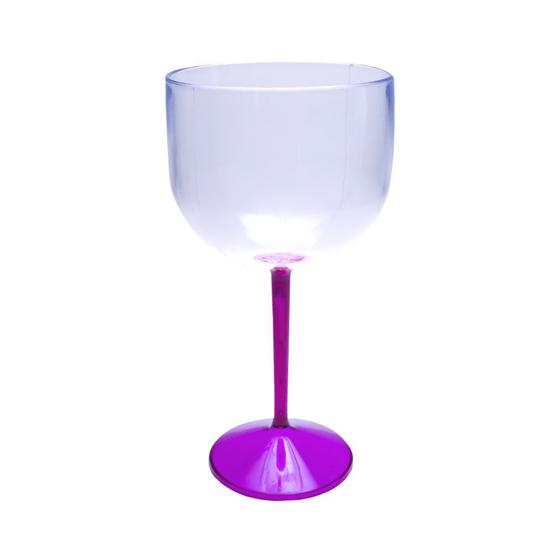 Imagem de 4 Taças De Gin Acrílico Base Cristal Colorida 550 ML