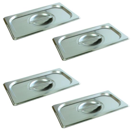 Imagem de 4 Tampas Para Cuba Gastronômica Gn 1/4 Inox Buffet Cozinha