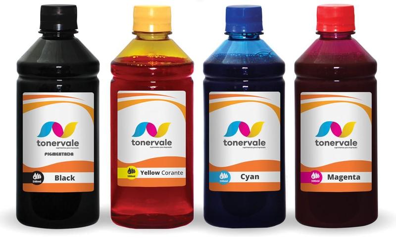 Imagem de 4 Tinta Compatível HP 4615 4625 5525 670 de 500ml BK Pigmentado