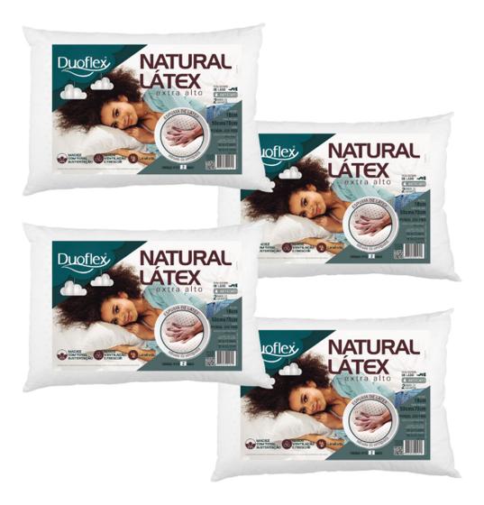 Imagem de 4 Travesseiros Látex Natural - Com Capa de Zíper