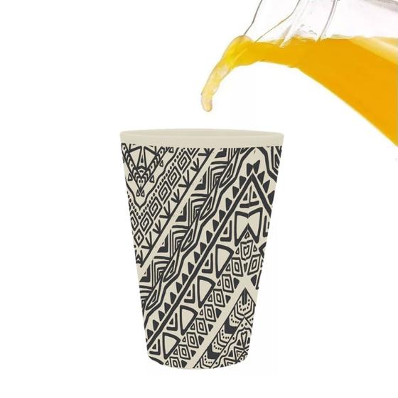 Imagem de 4 UN Copos De Fibra De Bambu Ecológico Estampado 270 Ml