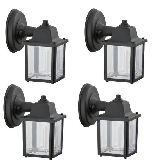 4 Un Luminaria Arandela Externo Colonial Plastico Preto alz17 Menor preço em 4 Un Luminaria Arandela Externo Colonial Plastico Preto alz17