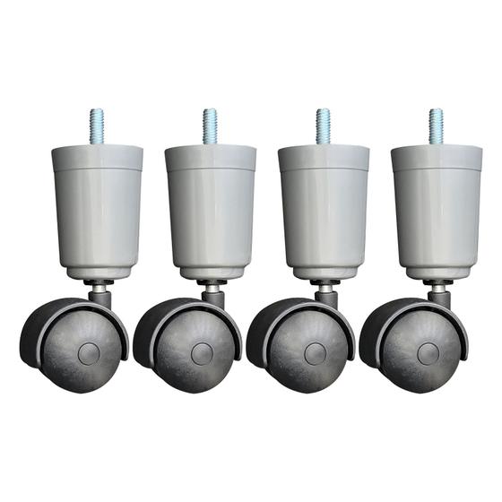 Imagem de 4 und pé cama box com rodízio premium plástico 120mm cinza